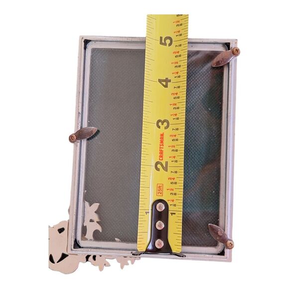 Vintage Andrea by Sadek Brass Folding Easel with ornate glass photo frame 3x5 - Picture 10 of 16